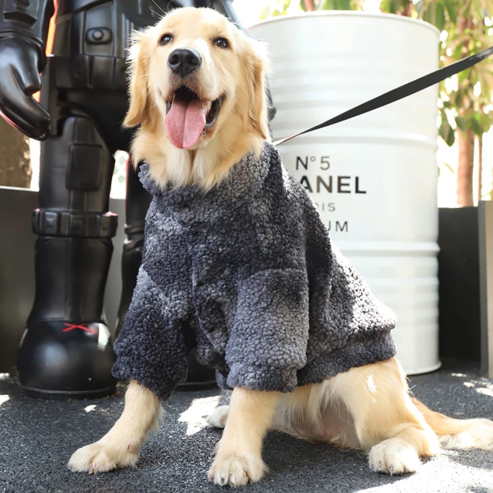 HOOPET 3XL-7XL Wollen Winter Jas voor Middelgrote en Grote Honden