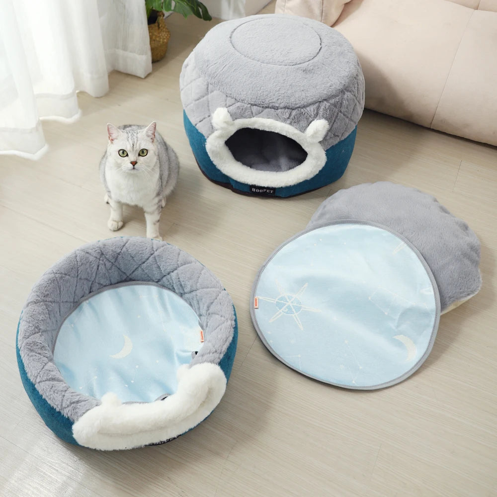 HOOPET Zacht Pluche Nest voor Katten en Kleine Honden