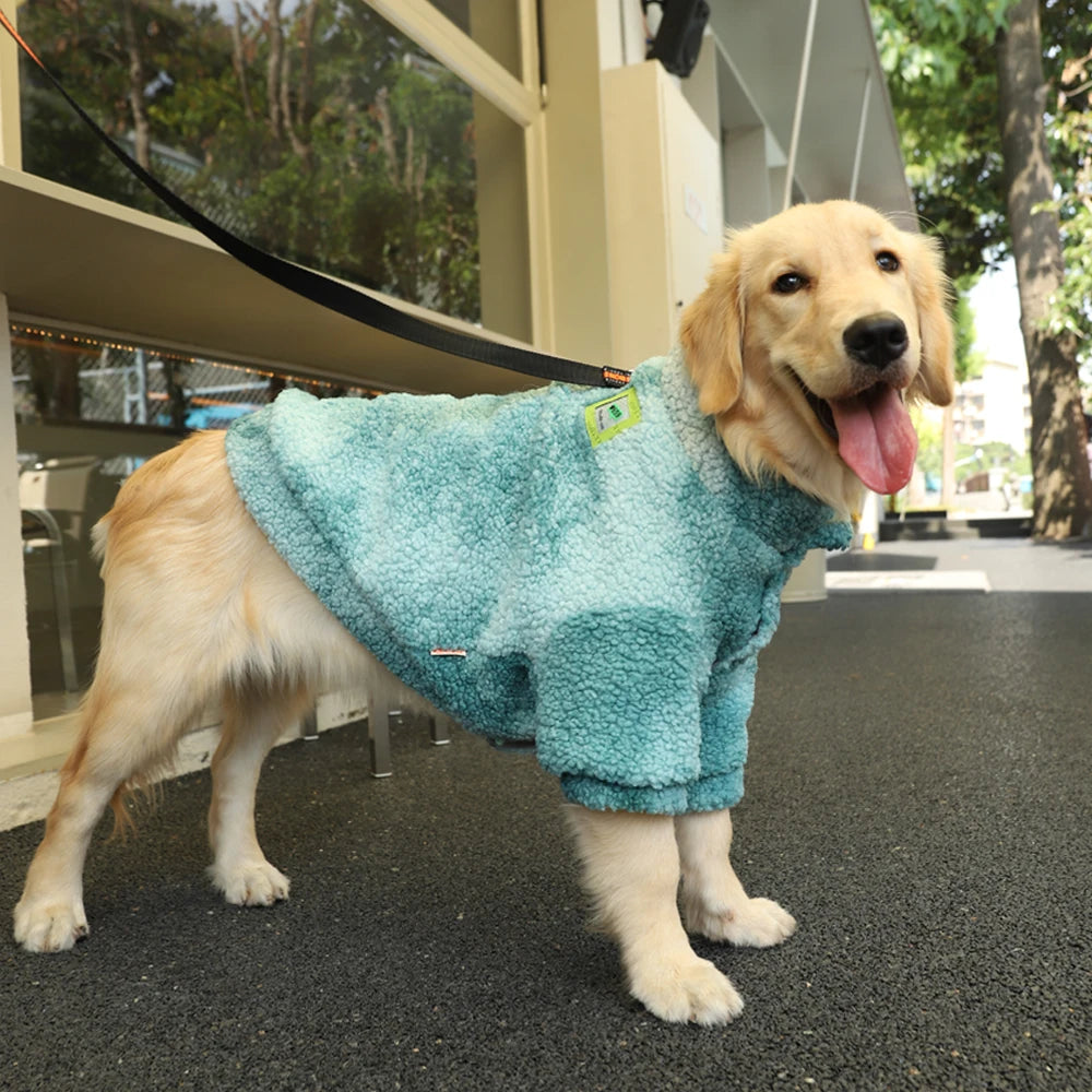 HOOPET 3XL-7XL Wollen Winter Jas voor Middelgrote en Grote Honden