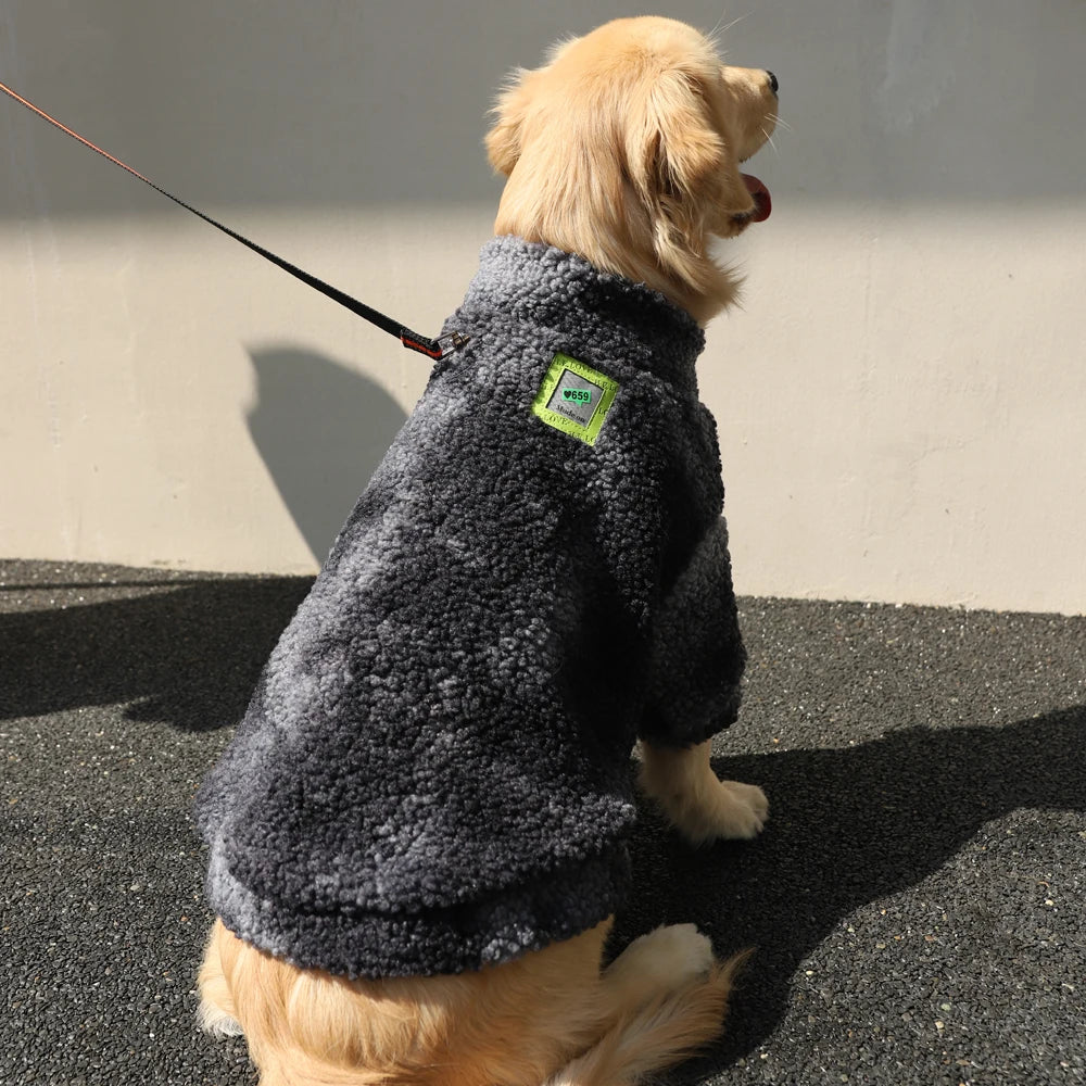 HOOPET 3XL-7XL Wollen Winter Jas voor Middelgrote en Grote Honden